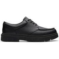 Clarks Boys 261783037 Oxford Flat, Black Leather, 5.5 UK