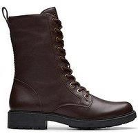 Clarks Orinoco 2 Style Boot Leather Boots In Dark Brown Size 4