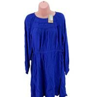 Fatface Taylor Shirred Front Balloon Sleeves Tie Waist Midi Dress, UK 12, Blue - 12 Regular