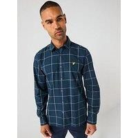 Lyle & Scott Window Pane Check Shirt- Navy