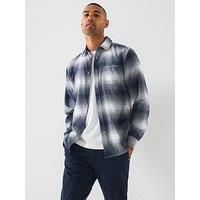 Lyle & Scott Ombre Check Flannel Shirt - Dark Blue