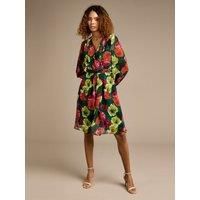 Kylee Green Floral Print Short Dress