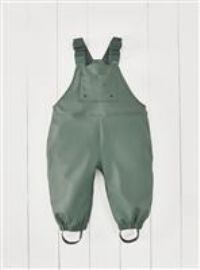 Grass & Air Kids Rain Dungarees, Khaki PU Rain Over Trousers, Waterproof Bib Pants (UK, Age, 3 Years, 4 Years, Khaki)