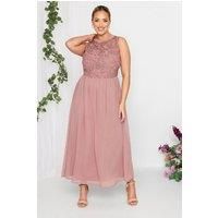 Yours Curve Women Plus Size Lace Front Chiffon Maxi Dress