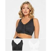 YOURS 2 PACK  & White Non Padded Lace Trim Bras