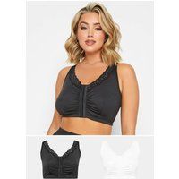YOURS 2 PACK  & White Non Padded Lace Trim Bras