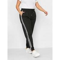 Long Tall Sally Tall Side Stripe Black Trouser
