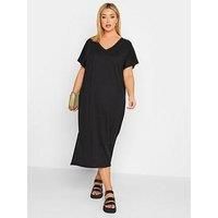Yours Side Split T-Shirt Dress Black