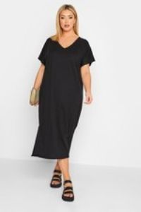 Yours Curve Women's Plus Size  Side Split Midaxi T-Shirt Dress