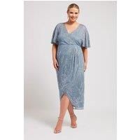 Yours Curve Womens Plus Size Embellished Wrap Midi Dress