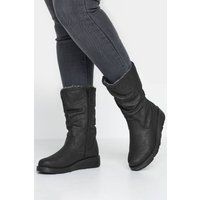 Yours Wide Fit Faux Fur Lined Dogwalker Black
