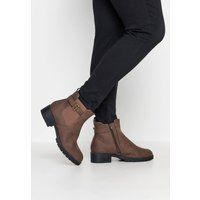 Wide & Extra Wide Fit Faux Leather Buckle Ankle Boots