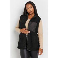 Yours Curve Women's Plus Size Borg Fleece Pocket Gilet