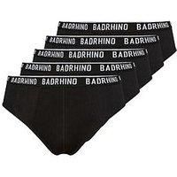 BadRhino Big & Tall 5 Pack Briefs - Men/'s - M to 8XL Black