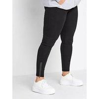 Yours Curve Womens Plus Size Zip Waist Leggings
