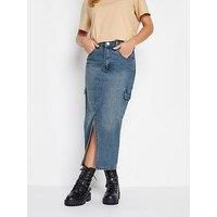 PixieGirl Womens Petite Cargo Midi Skirt