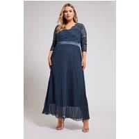 Yours Lace Wrap Pleated Maxi Dress