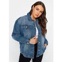 Yours Curve Oversized Denim Jacket Blue Wash