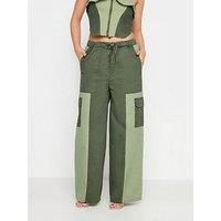 PixieGirl Petite Womens Colourblock Cargo Trousers