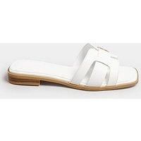Yours Extra Wide Fit Cut Out Mule White