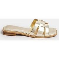Yours Extra Wide Fit Cut Out Mule Gold
