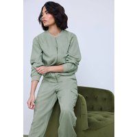 PixieGirl Petite Womens Linen Bomber Jacket