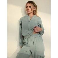 Pixiegirl Petite Sage Linen Blend Bomber Jacket