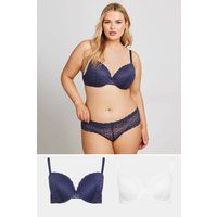 YOURS 2 Pack Lace Trim Padded Bras
