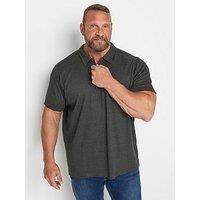 Big & Tall Mens Textured Zip Neck Polo Shirt