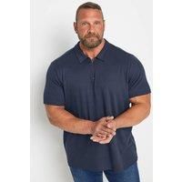 BadRhino Big & Tall Navy Jacquard Zip Neck Polo Shirt - Men/'s - M to 8XL
