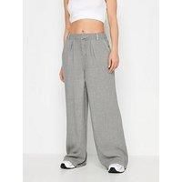PixieGirl Grey Washed Wide Leg Trousers Petite