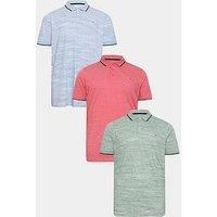 Big & Tall Mens 3 Pack Injected Slub Polo Shirts