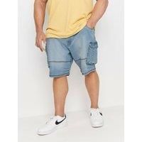 Big & Tall Mens Elasticated Waist Denim Cargo Shorts