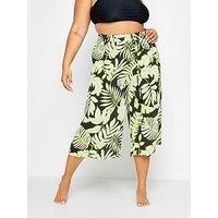 Yours Curve Women's Plus Size Leaf Print Culottes