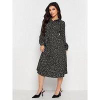 PixieGirl Petite Womens Heart Print Tiered Midi Dress