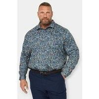 Big & Tall Mens Floral Print Long Sleeve Shirt