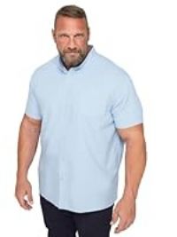BadRhino Big & Tall Premium Light Short Sleeve Oxford Cotton Shirt - Men/'s - M to 8XL Blue