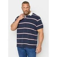 Big & Tall Mens Stripe Rugby Polo Shirt