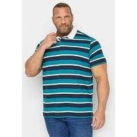 Big & Tall Mens Stripe Rugby Polo Shirt