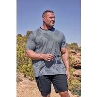 Badrhino Bad Rhino Stripe Aop Leaf Short Sleeve T-Shirt - Blue