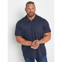 Badrhino Jacquard Zip Polo Shirt - Navy