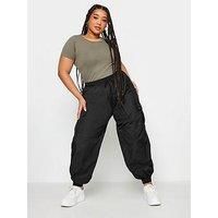 Yours Curve Women's Plus Size Cargo Parachute Trousers