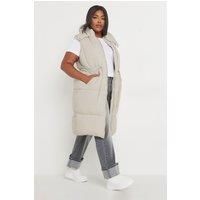 Yours Women's Drawcord Panelled Gilet in Cream | Size: 22-24