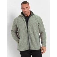 Big & Tall Men's Textured Zip Through Fleece