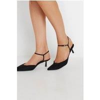 Long Tall Sally - LTS Point Ankle Strap Kitten Heels in Standard Fit - Women/'s Black