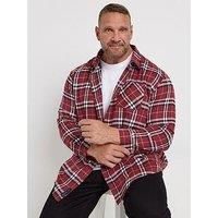 Badrhino Long Sleeve Checked Shirt - Red