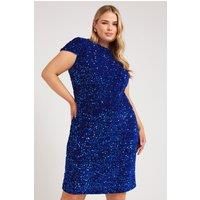 Yours Curve Women's Plus Size Velvet Sequin Dress