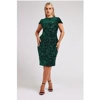 Yours Curve Women's Plus Size Velvet Sequin Dress