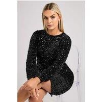Yours Curve Women's Plus Size Velvet Sequin Dress