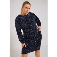 Yours Curve Women's Plus Size Sequin Velvet Shift Dress